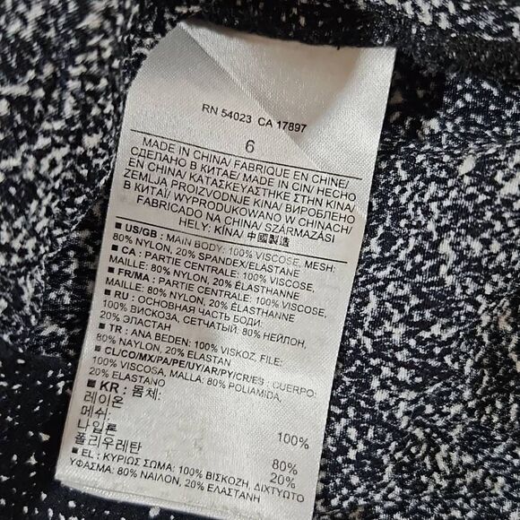 Black and White Banana Republic Size 6 Mesh Shoulder Dress with pockets - Picture 7 of 11
